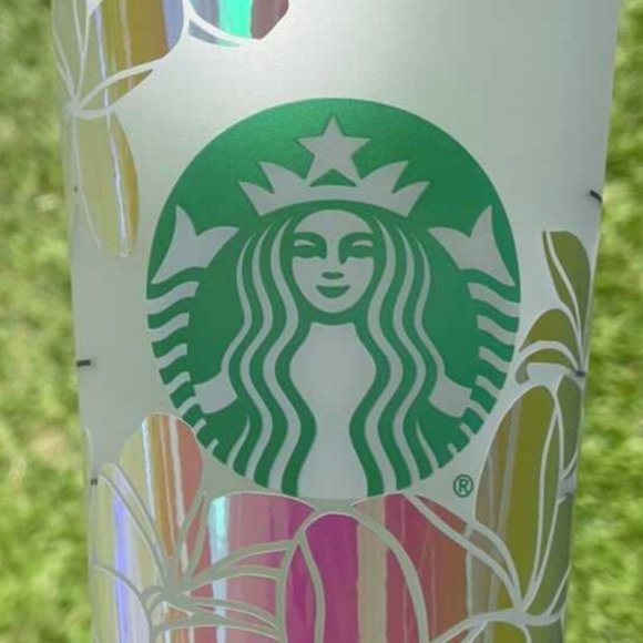 New Starbucks 24oz Reusable Cold Plumerias